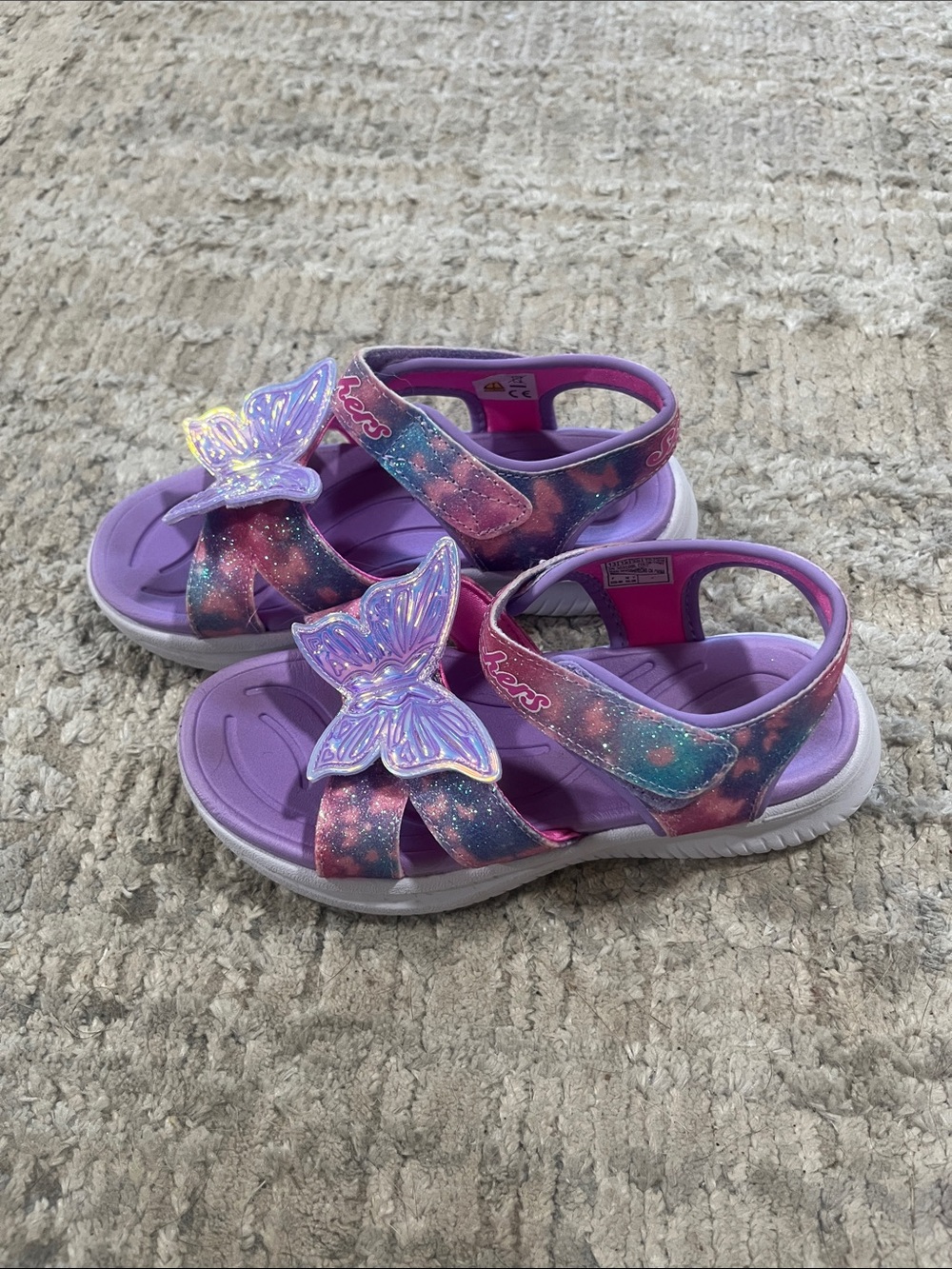Kids Light Up Purple Butterfly Sandals - Sketchers
